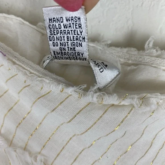 John Paul XL Skirt Tiered Embroidered Beaded Cowgirl Broomstick Full 100% Cotton - Picture 8 of 9